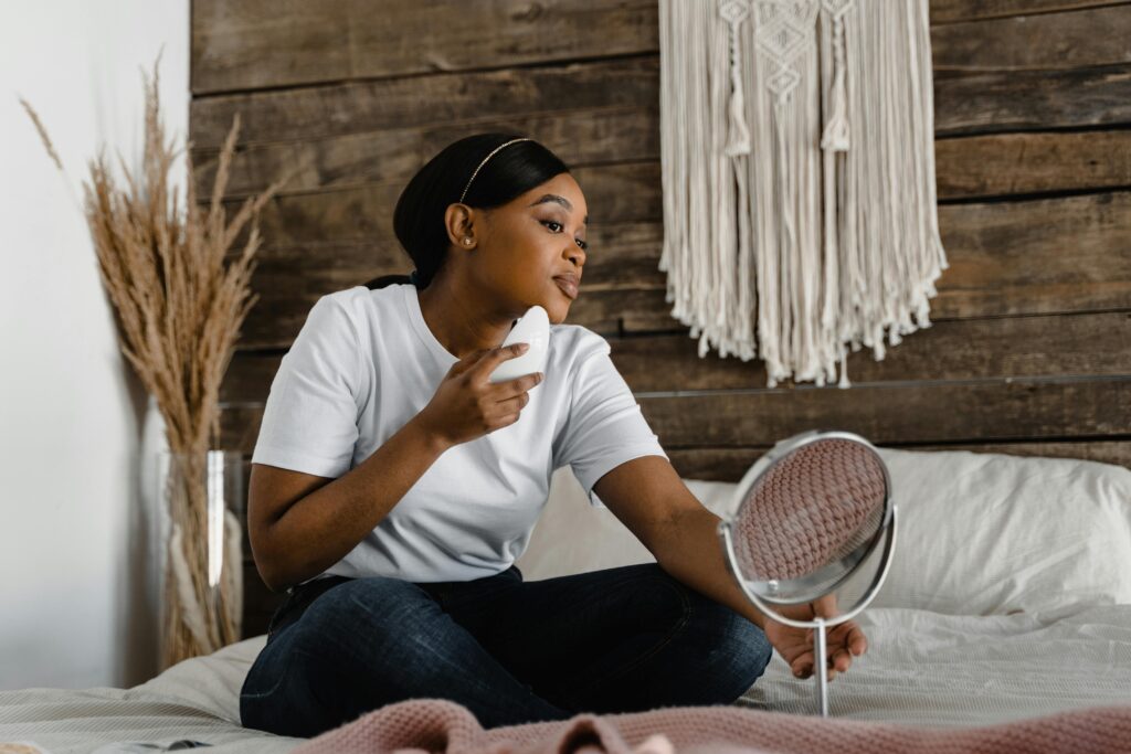 Using beauty device at home